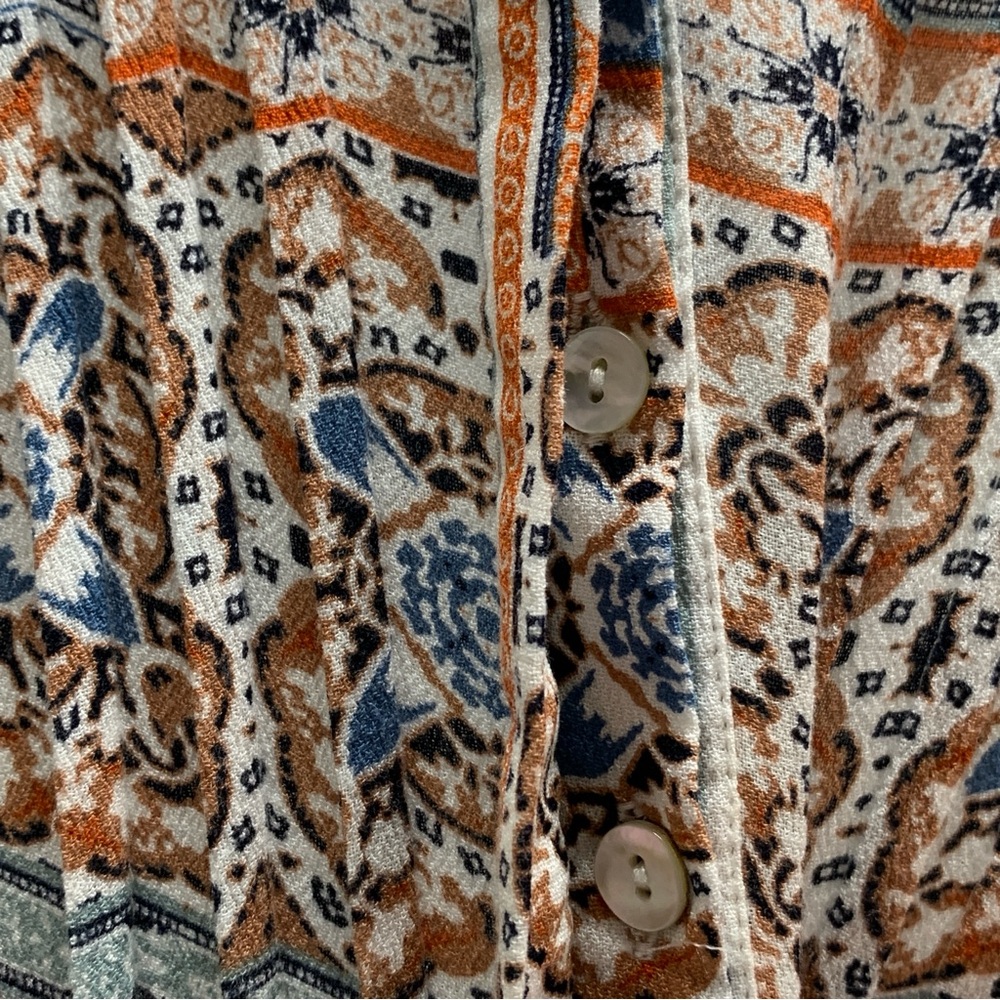 DANIEL RAINN Handkerchief Print Peasant Boho Blouse XXL - Picture 4 of 14
